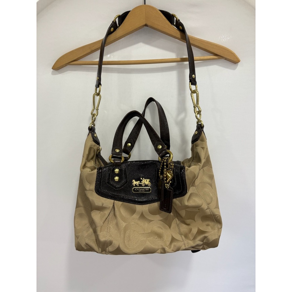 Coach‎ Signature Madison Audrey Satchel Shoulder Bag Y2K Tan 14294